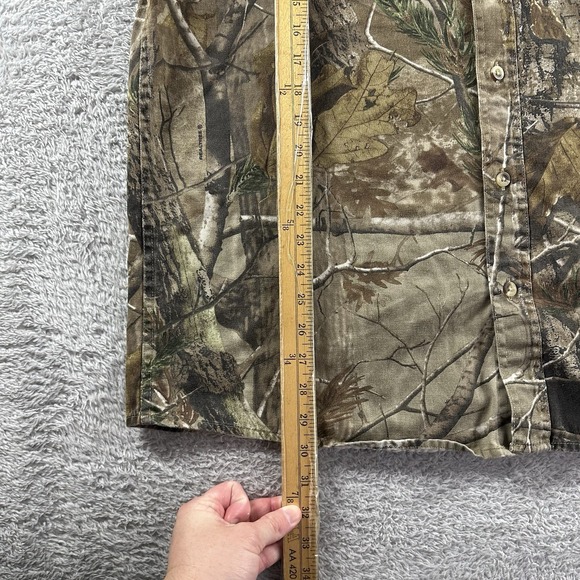 Redhead Camo Shirt Mens Large Cut Off‎ Sleeveless Button Up Brown Hunting - Picture 4 of 7